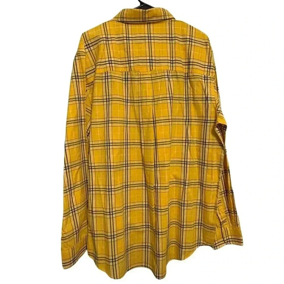 Chaps Mens Yellow Plaid Collared Long Sleeve Pocket Button Down Shirt Size XL - Picture 6 of 8